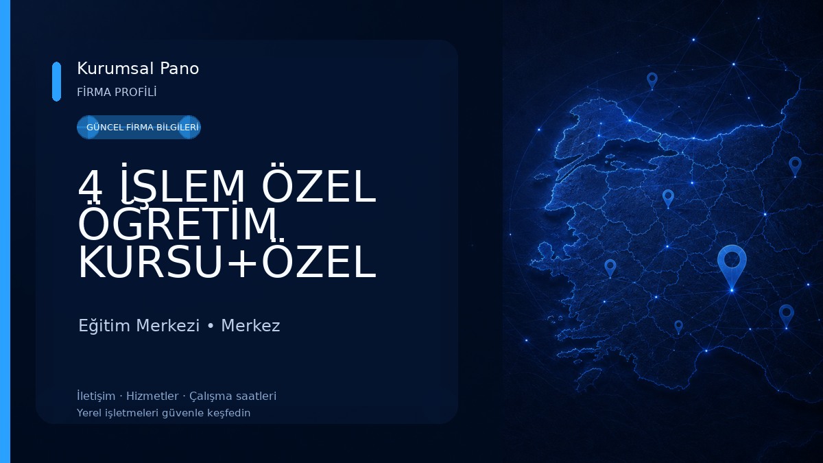 4 İŞLEM ÖZEL ÖĞRETİM KURSU+ÖZEL DERS+DENEME KULUBÜ