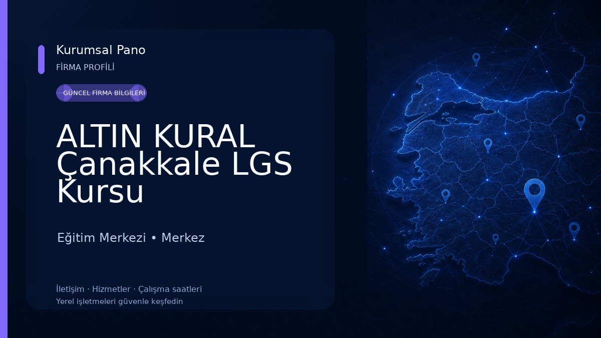 ALTIN KURAL Çanakkale LGS Kursu Eğitim Merkezi