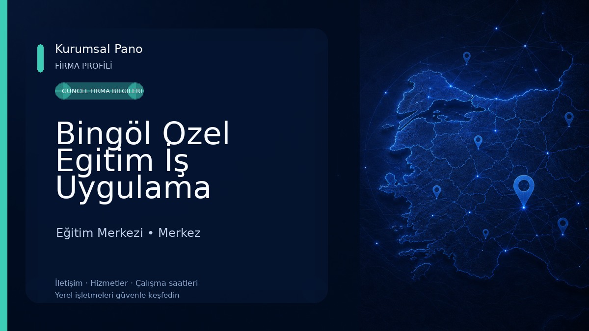 Bingöl Ozel Egitim İş Uygulama Merkezi Eğitim Merkezi