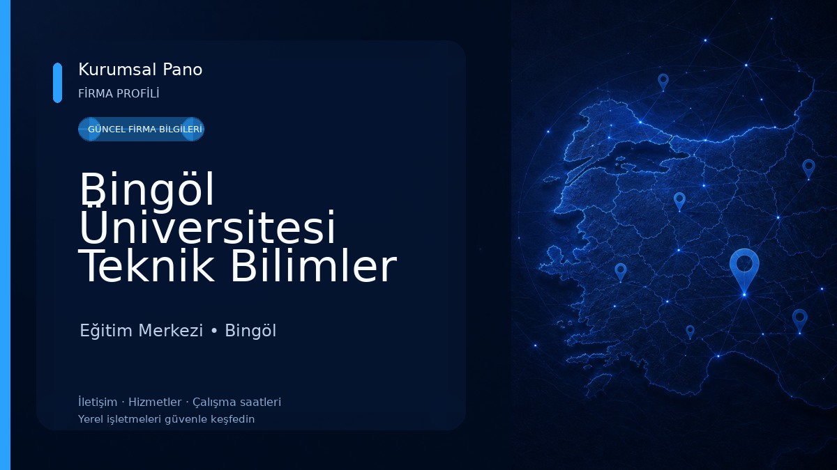 Bingöl Üniversitesi Teknik Bilimler MYO