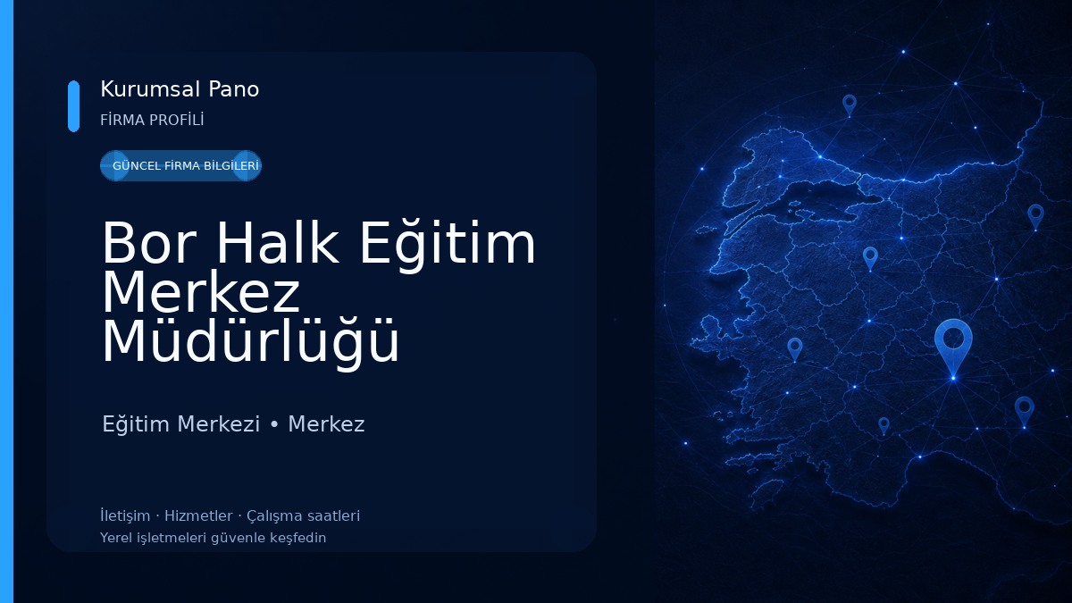 Bor Halk Eğitim Merkez Müdürlüğü Eğitim Merkezi