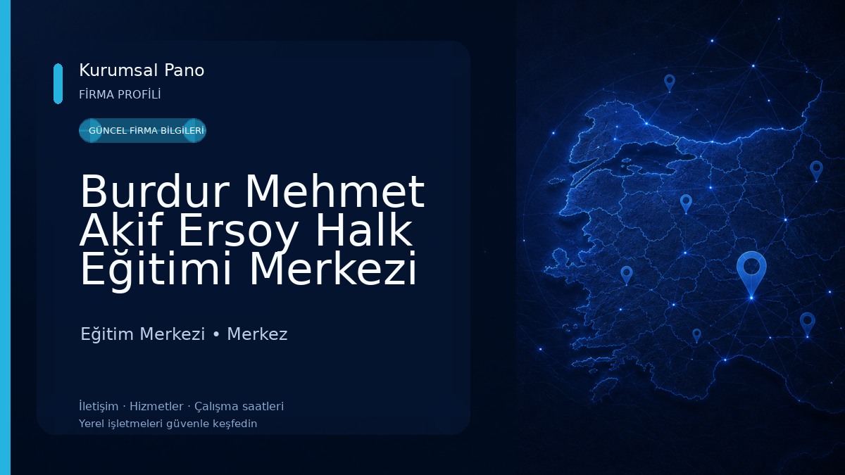 Burdur Mehmet Akif Ersoy Halk Eğitimi Merkezi Ek Hizmet Binası Eğitim Merkezi