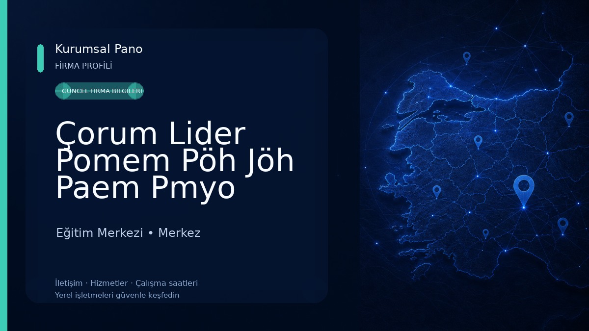 Çorum Lider Pomem Pöh Jöh Paem Pmyo Parkur Hazırlık Kursları