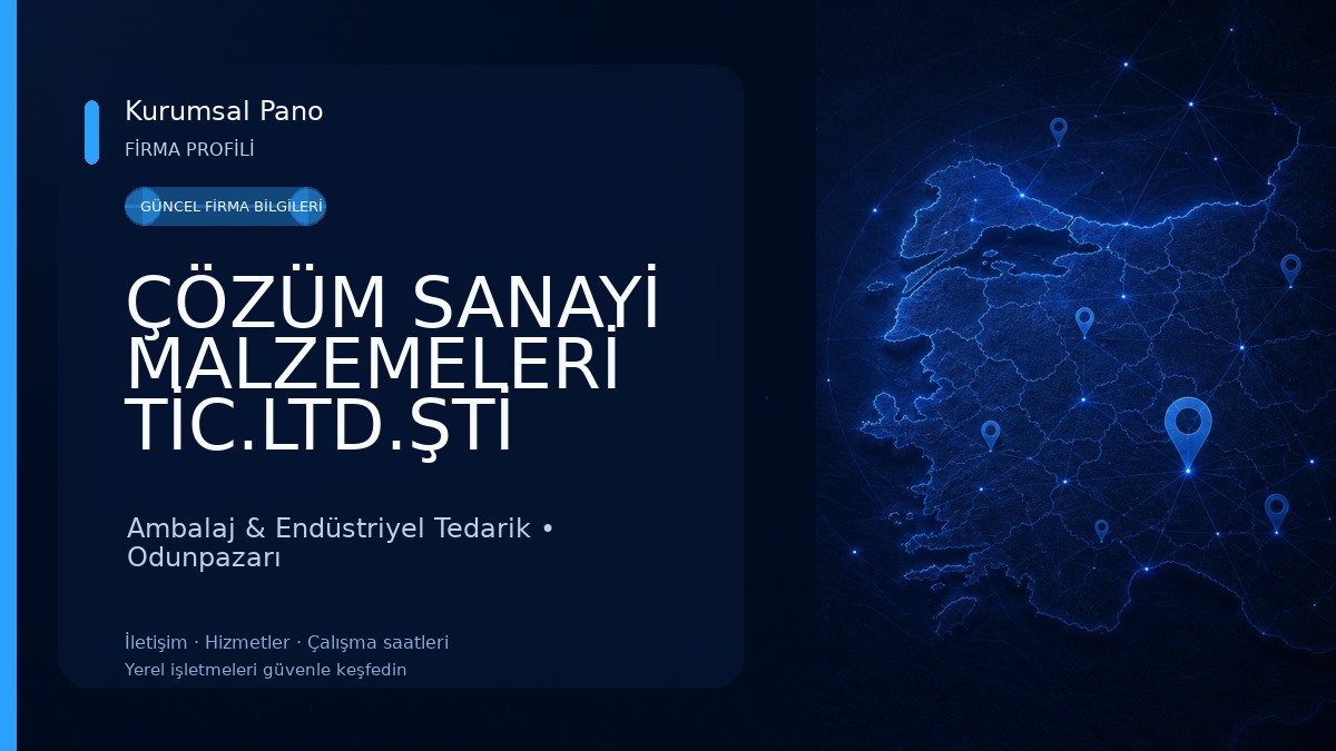 ÇÖZÜM SANAYİ MALZEMELERİ TİC.LTD.ŞTİ Ambalaj & Endüstriyel Tedarik