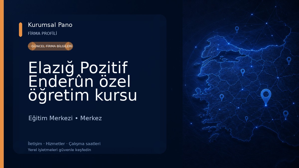 Elazığ Pozitif Enderûn özel öğretim kursu