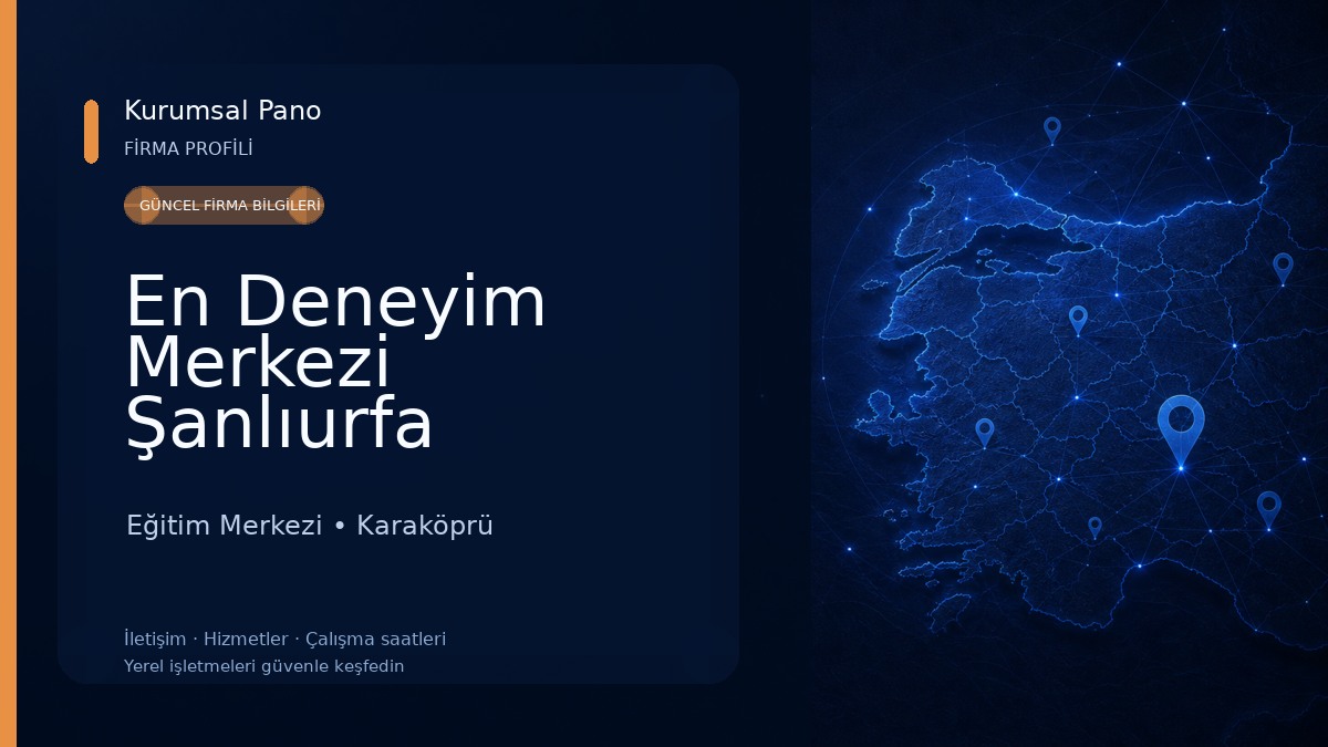 En Deneyim Merkezi Şanlıurfa 