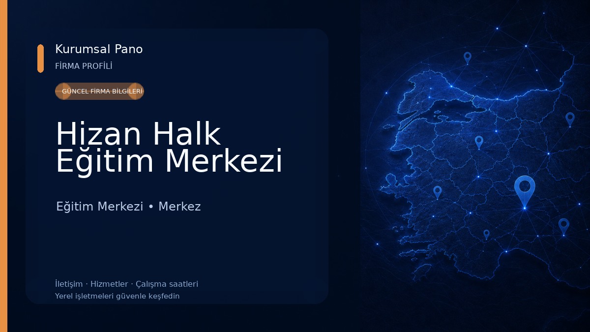 Hizan Halk Eğitim Merkezi Eğitim Merkezi