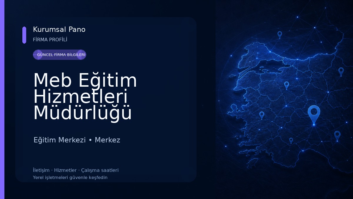 Meb Eğitim Hizmetleri Müdürlüğü Eğitim Merkezi