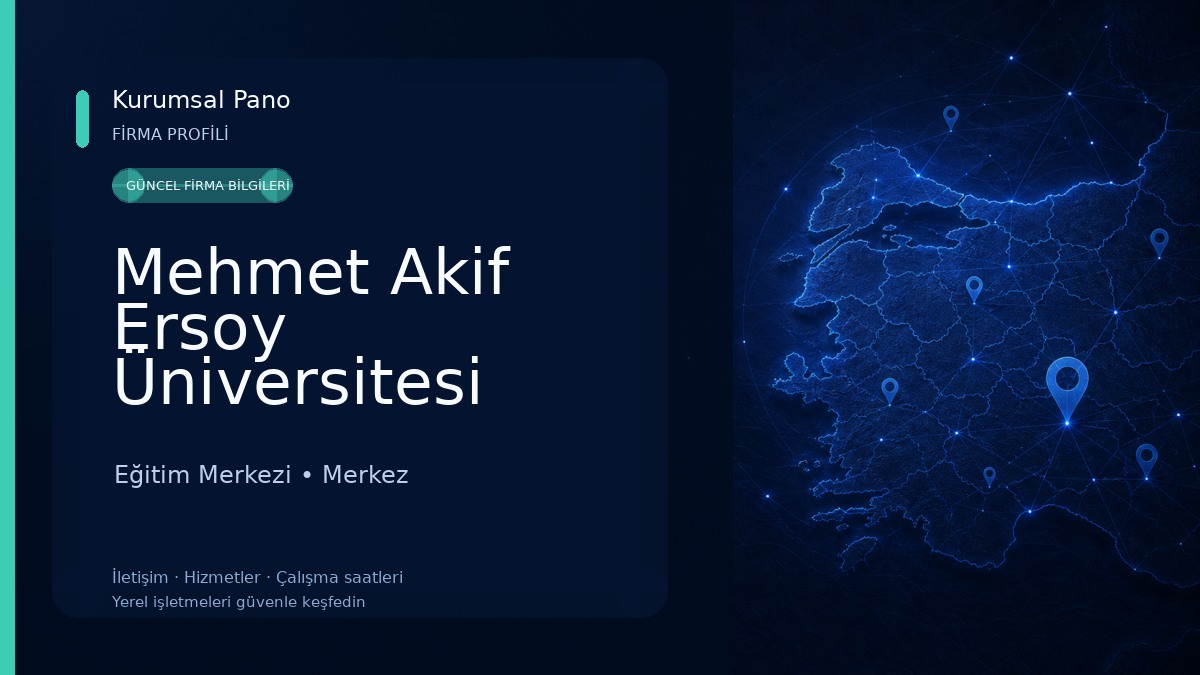 Mehmet Akif Ersoy Üniversitesi İstiklal Yerleşkesi, Burdur, Merkez, Türkiye Eğitim Merkezi