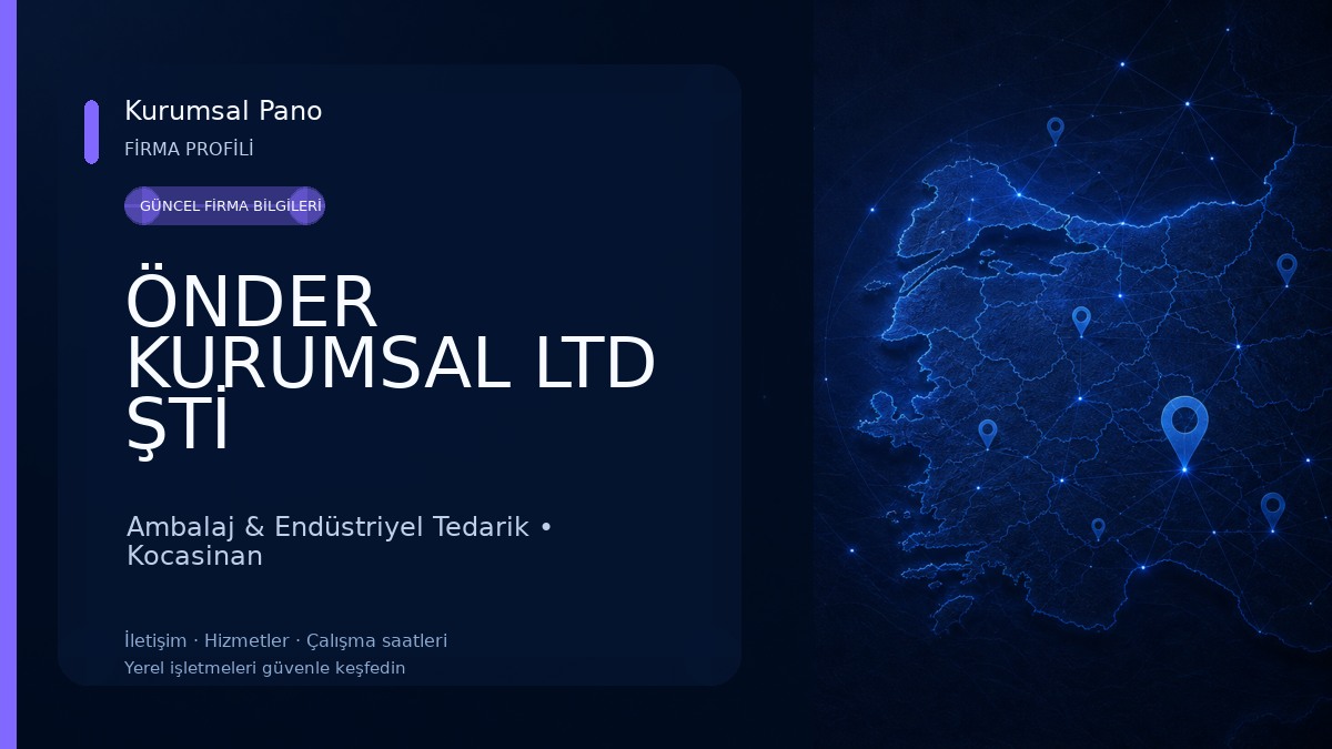 ÖNDER KURUMSAL LTD ŞTİ Ambalaj & Endüstriyel Tedarik
