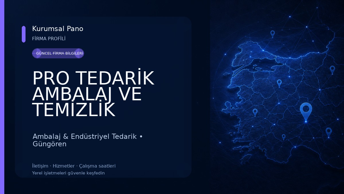PRO TEDARİK AMBALAJ VE TEMİZLİK MALZEMELERİ Ambalaj & Endüstriyel Tedarik
