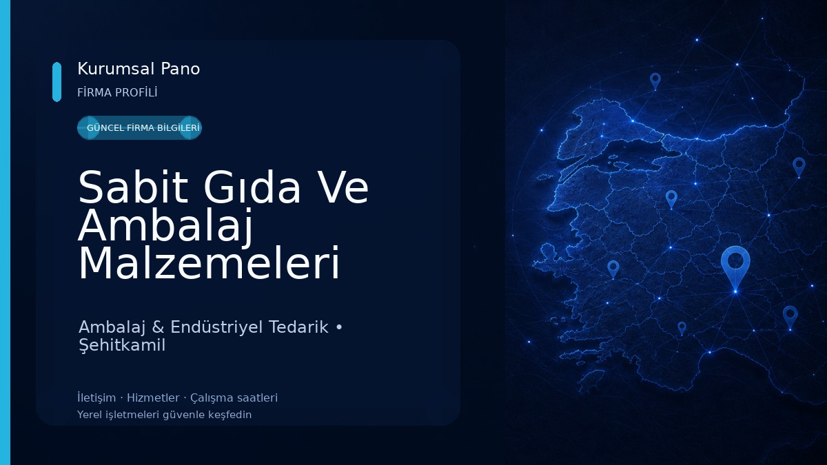 Sabit Gıda Ve Ambalaj Malzemeleri Ambalaj & Endüstriyel Tedarik