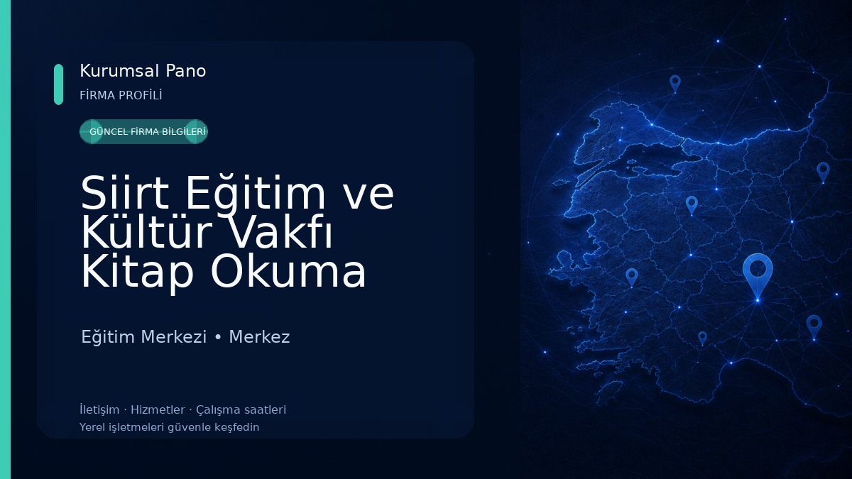 Siirt Eğitim ve Kültür Vakfı Kitap Okuma Merkezi
