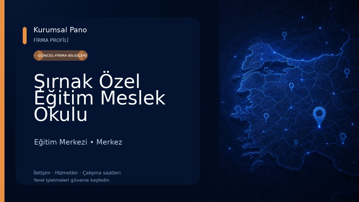 Şırnak Özel Eğitim Meslek Okulu Eğitim Merkezi