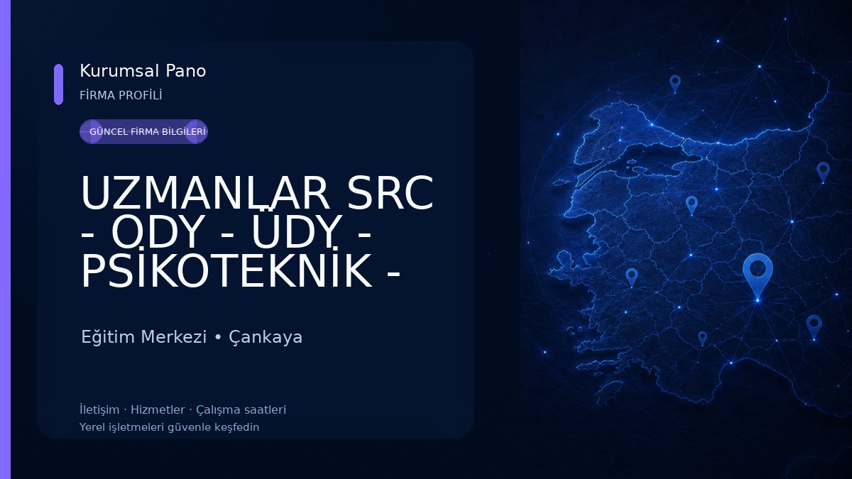 UZMANLAR SRC - ODY - ÜDY - PSİKOTEKNİK - TMGD Eğitim Merkezi